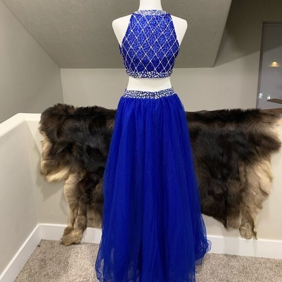 New Beaded & Sequined 2 Piece Ball Gown - Picture 3 of 11